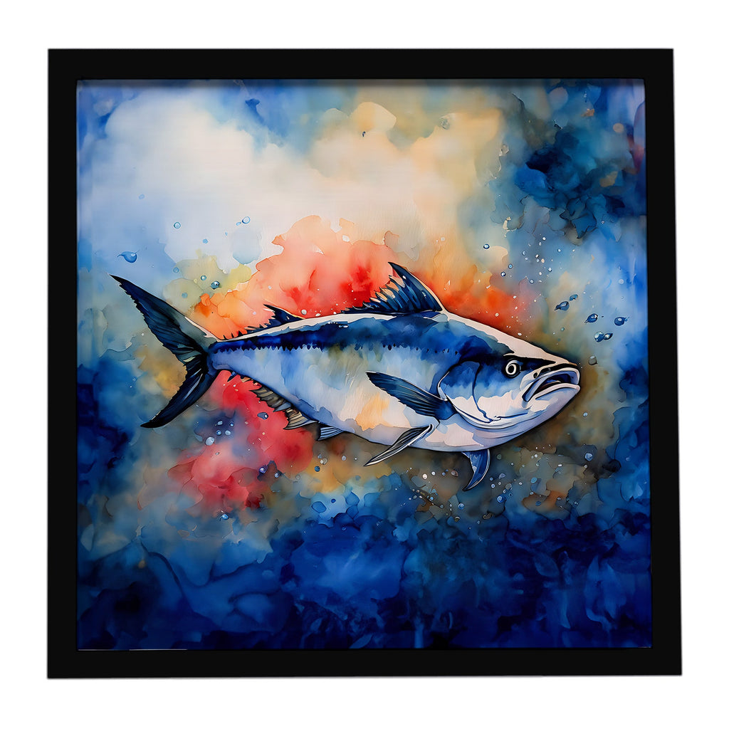 Bluefin Tuna Framed Metal Print Bathroom, Kitchen, Office, Home Decor Wall Art Ready to Hang, Square, 8X8