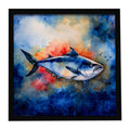 Bluefin Tuna Framed Metal Print Bathroom, Kitchen, Office, Home Decor Wall Art Ready to Hang, Square, 8X8