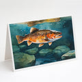 Brown Trout Greeting Cards Pack of 8 Blank Cards with Envelopes Whimsical A7 Size 5x7