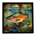 Brown Trout Framed Metal Print Bathroom, Kitchen, Office, Home Decor Wall Art Ready to Hang, Square, 8X8
