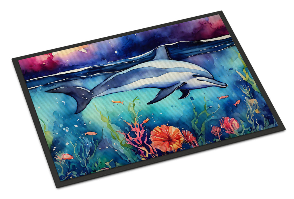 Dolphin Doormat Indoor Outdoor 18H X 27W Front Door Mat Rugs for Entryway, Non Slip Washable