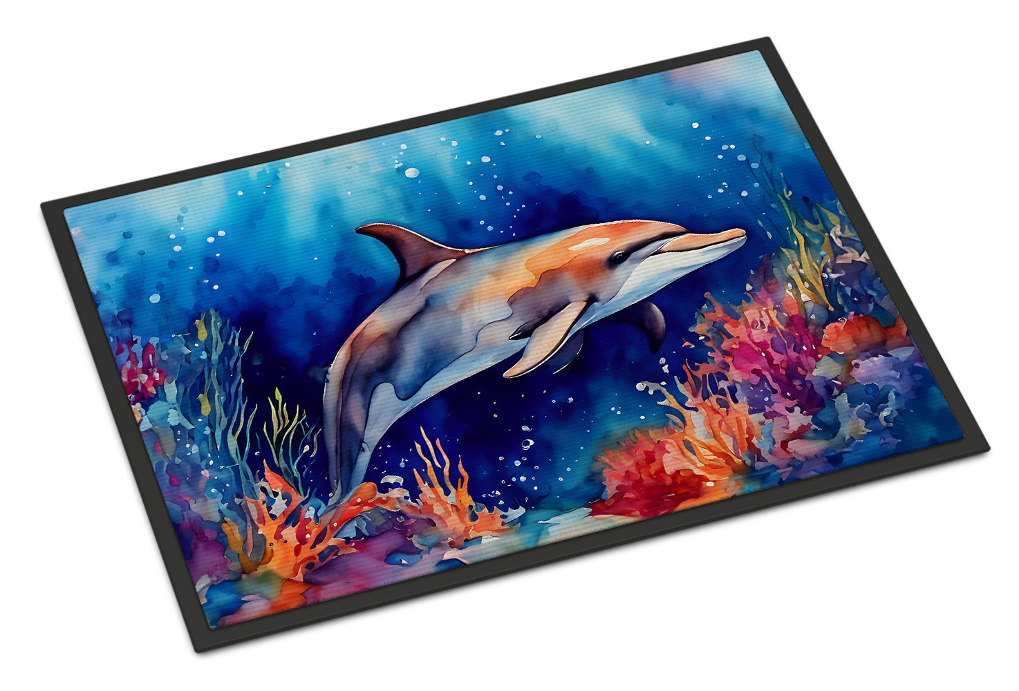 Dolphin Doormat Indoor Outdoor 18H X 27W Front Door Mat Rugs for Entryway, Non Slip Washable
