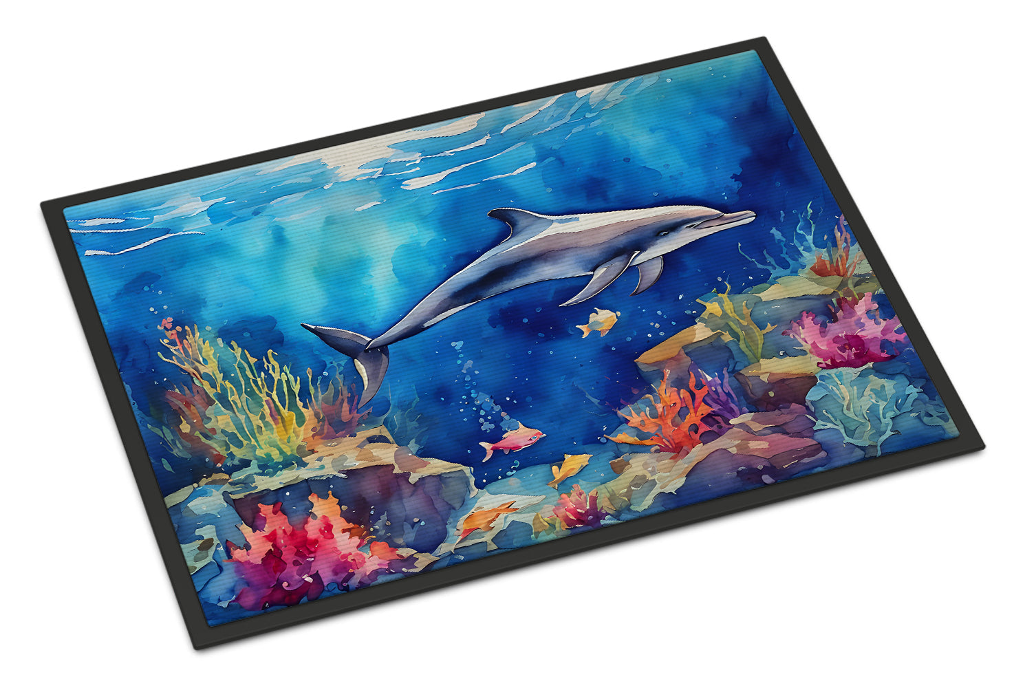 Dolphin Doormat Indoor Outdoor 18H X 27W Front Door Mat Rugs for Entryway, Non Slip Washable