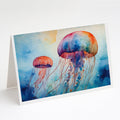 Jellyfish Greeting Cards Pack of 8 Blank Cards with Envelopes Whimsical A7 Size 5x7