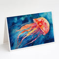 Jellyfish Greeting Cards Pack of 8 Blank Cards with Envelopes Whimsical A7 Size 5x7