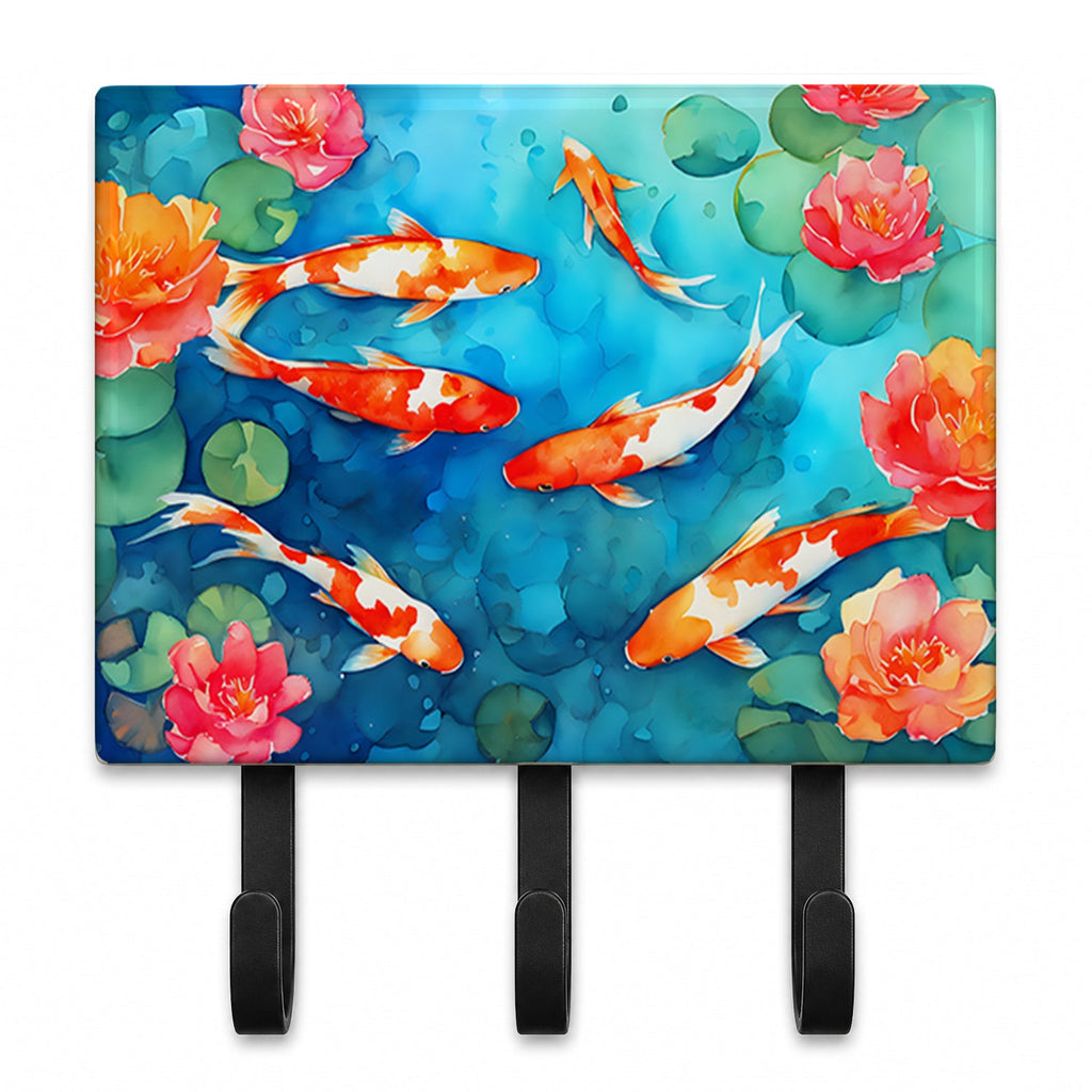 Koi Fish Leash or Key Holder Wall Hooks, Coat Rack Wall Mount, for Hanging Keys, Towels, Aprons, Leashes