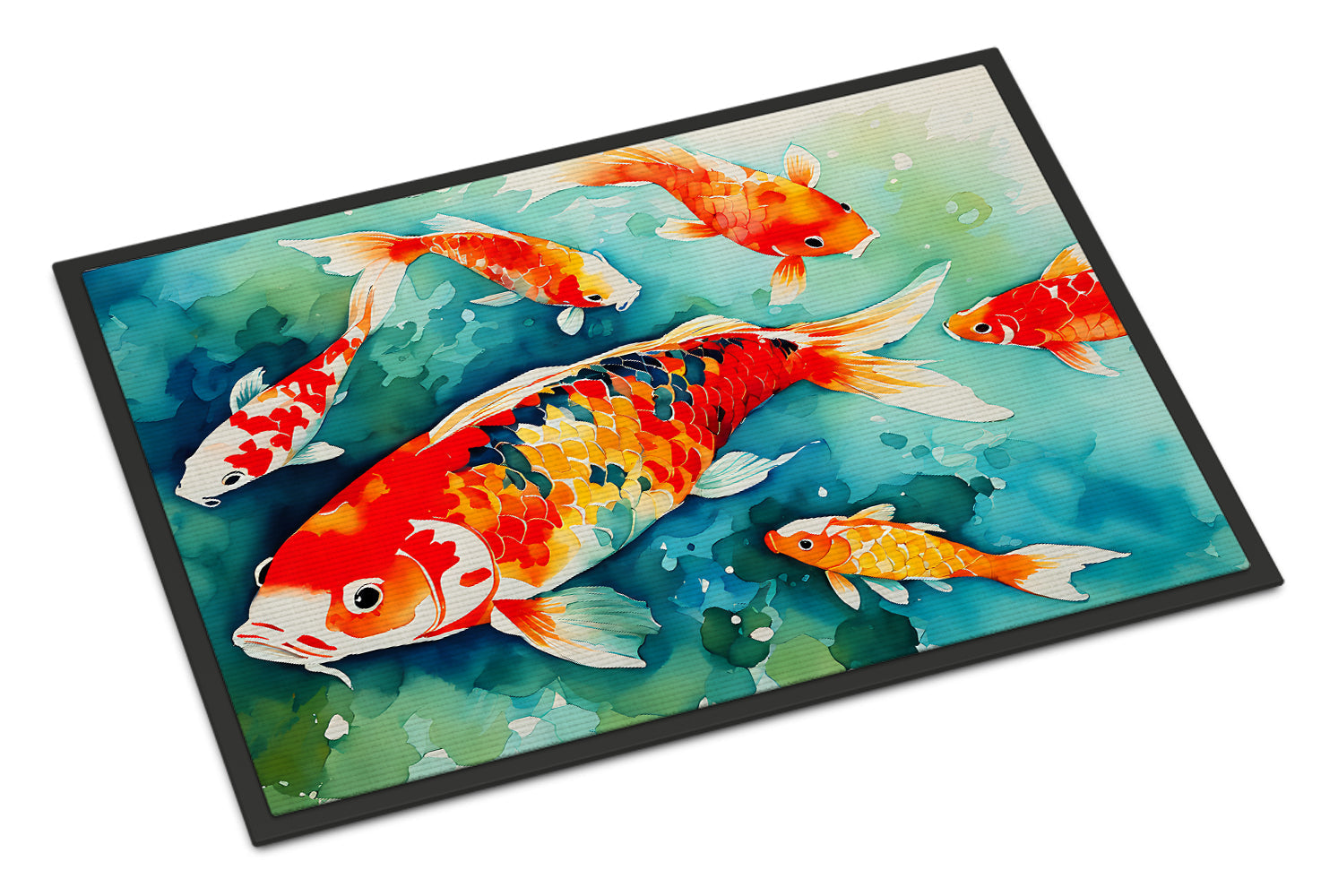 Koi Fish Doormat Indoor Outdoor 24H X 36W Front Door Mat Rugs for Entryway, Non Slip Washable Low Pile,