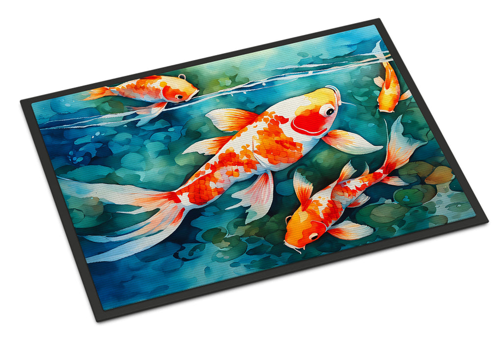 Koi Fish Doormat Indoor Outdoor 18H X 27W Front Door Mat Rugs for Entryway, Non Slip Washable