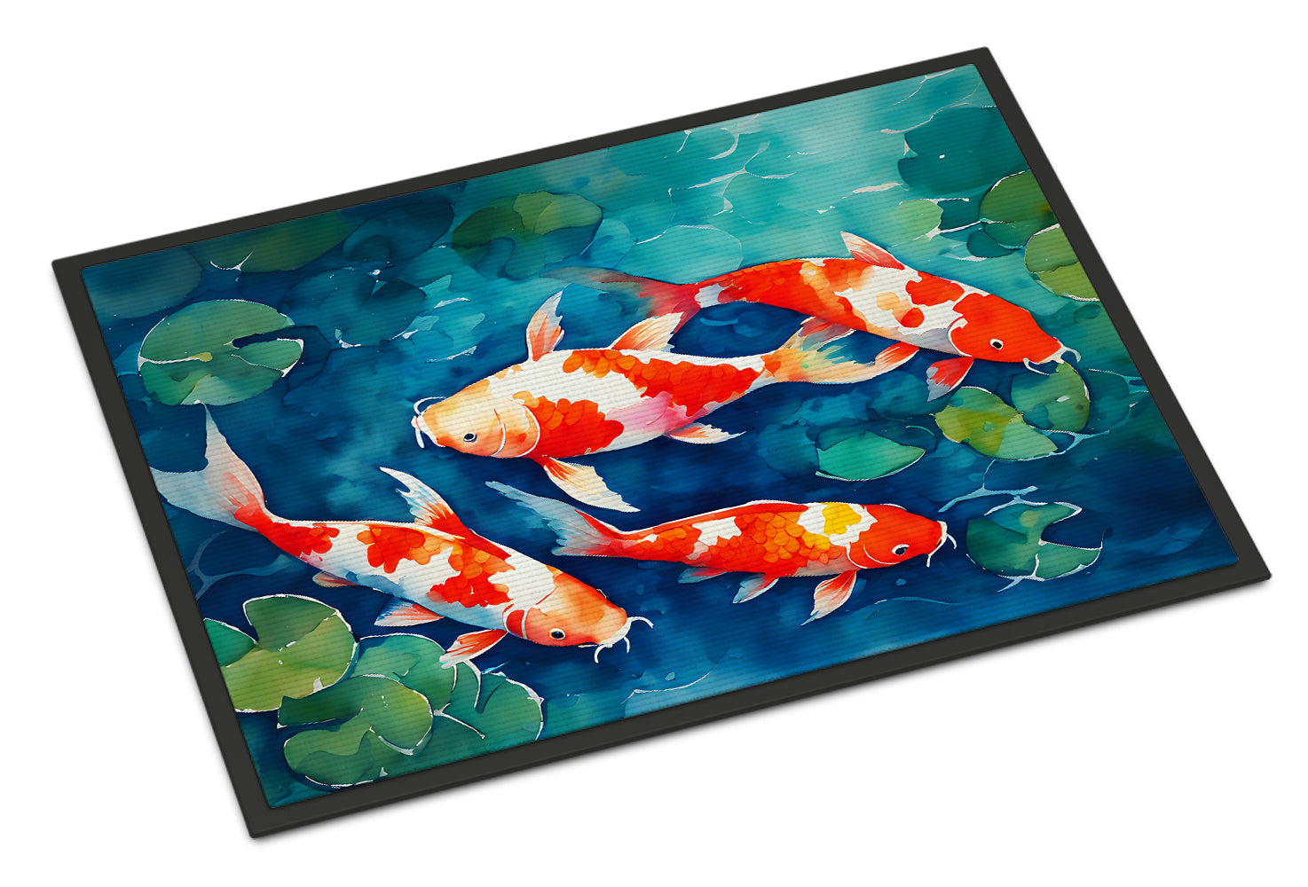 Koi Fish Doormat Indoor Outdoor 24H X 36W Front Door Mat Rugs for Entryway, Non Slip Washable Low Pile,