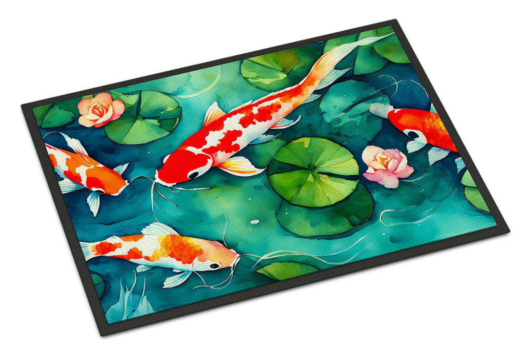 Koi Fish Doormat Indoor Outdoor 18H X 27W Front Door Mat Rugs for Entryway, Non Slip Washable