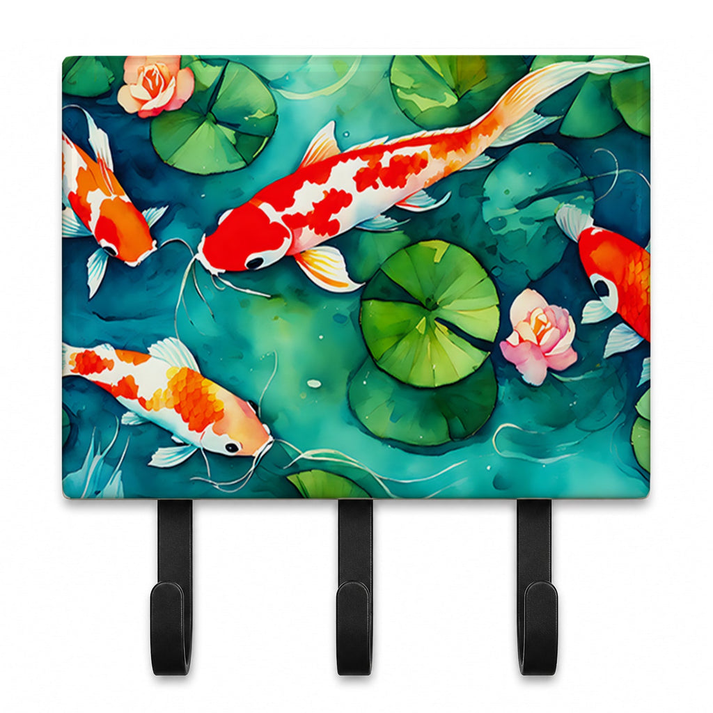 Koi Fish Leash or Key Holder Wall Hooks, Coat Rack Wall Mount, for Hanging Keys, Towels, Aprons, Leashes