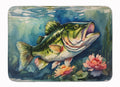 Largemouth Bass Memory Foam Kitchen Mat Machine Washable Anti-Fatigue Cushion Comfort Bath or Kitchen Rug
