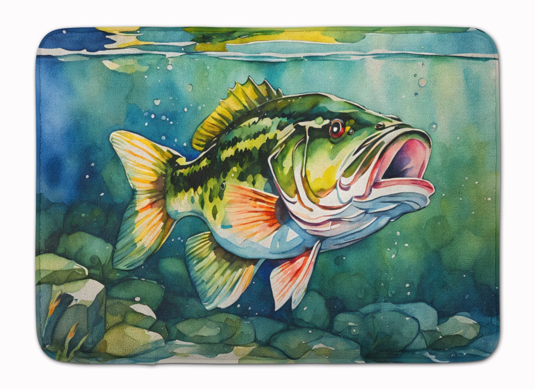 Largemouth Bass Memory Foam Kitchen Mat Machine Washable Anti-Fatigue Cushion Comfort Bath or Kitchen Rug