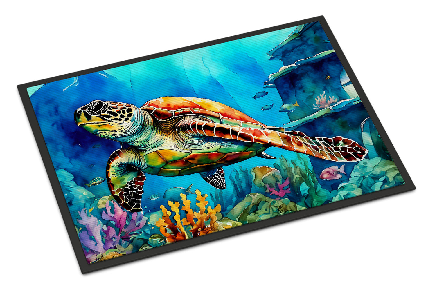 Loggerhead Sea Turtle Doormat Indoor Outdoor 18H X 27W Front Door Mat Rugs for Entryway, Non Slip Washable