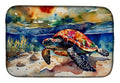 Loggerhead Sea Turtle Dish Drying Mat Absorbent Dish Drying Mat Pad for Kitchen Counter Dish Drainer Mat for Countertop, 14 x 21", Multicolor