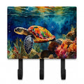 Loggerhead Sea Turtle Leash or Key Holder Wall Hooks, Coat Rack Wall Mount, for Hanging Keys, Towels, Aprons, Leashes