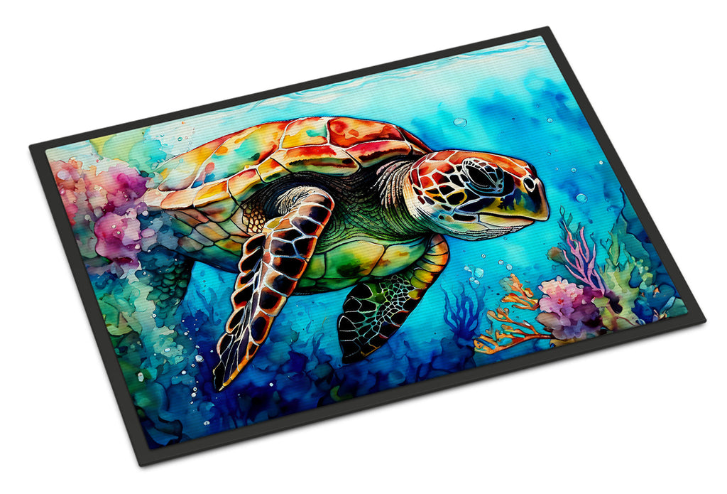 Loggerhead Sea Turtle Doormat Indoor Outdoor 24H X 36W Front Door Mat Rugs for Entryway, Non Slip Washable Low Pile,
