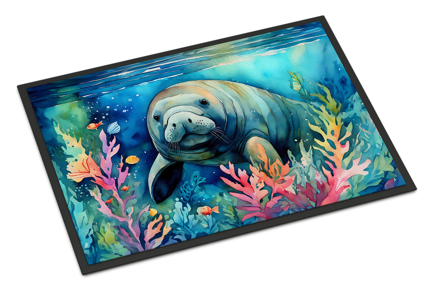 Manatee Doormat Indoor Outdoor 24H X 36W Front Door Mat Rugs for Entryway, Non Slip Washable Low Pile,