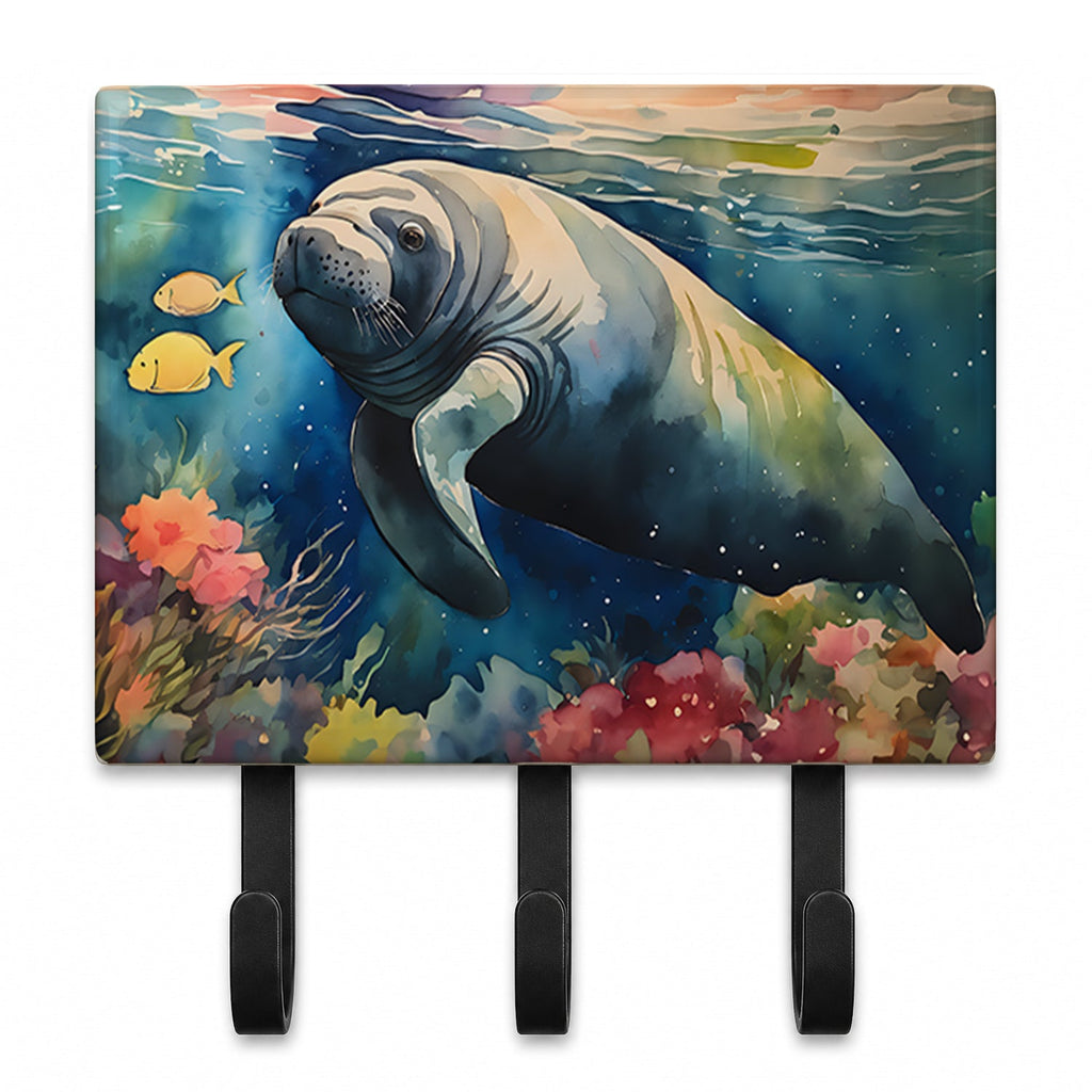 Manatee Leash or Key Holder Wall Hooks, Coat Rack Wall Mount, for Hanging Keys, Towels, Aprons, Leashes
