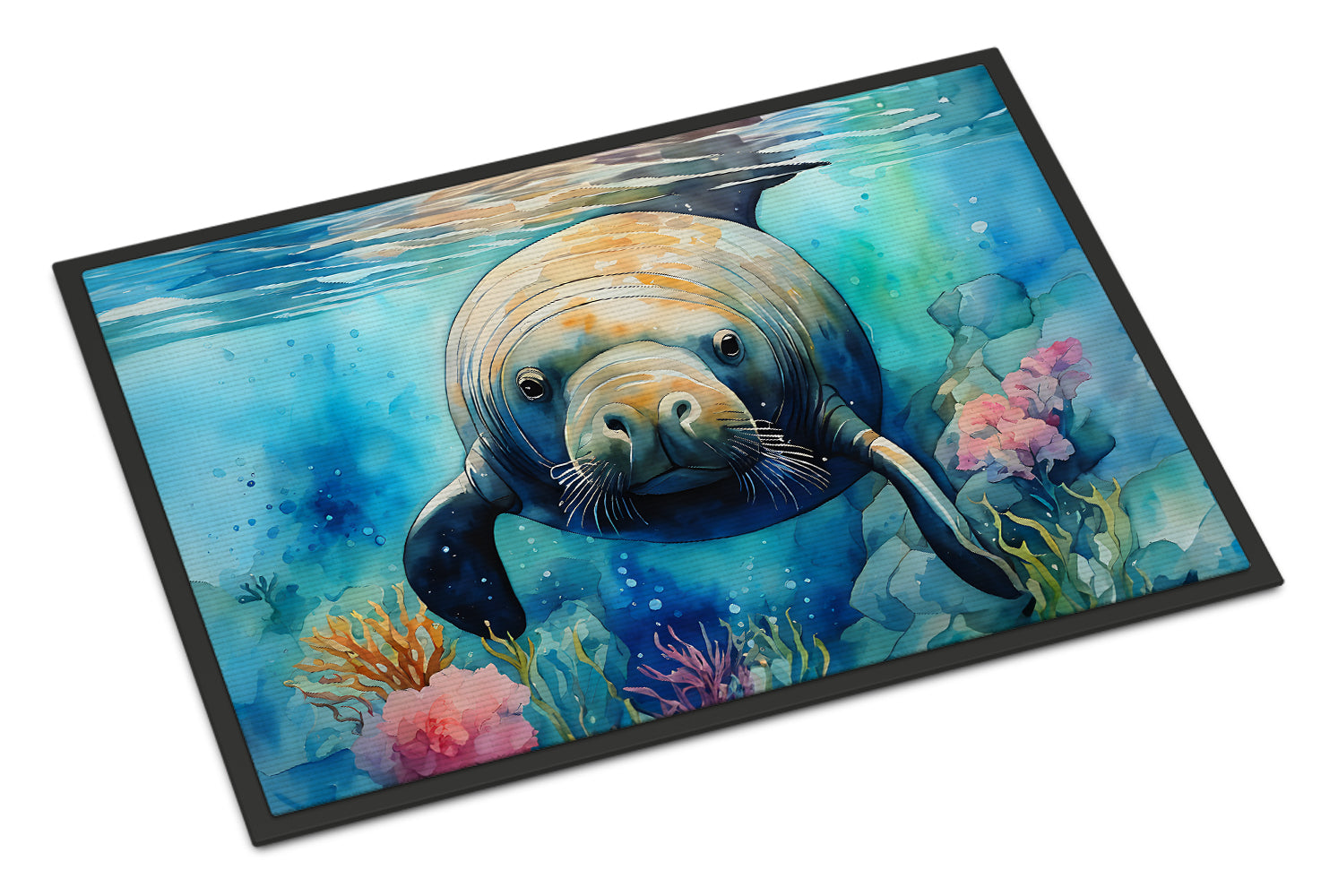 Manatee Doormat Indoor Outdoor 24H X 36W Front Door Mat Rugs for Entryway, Non Slip Washable Low Pile,