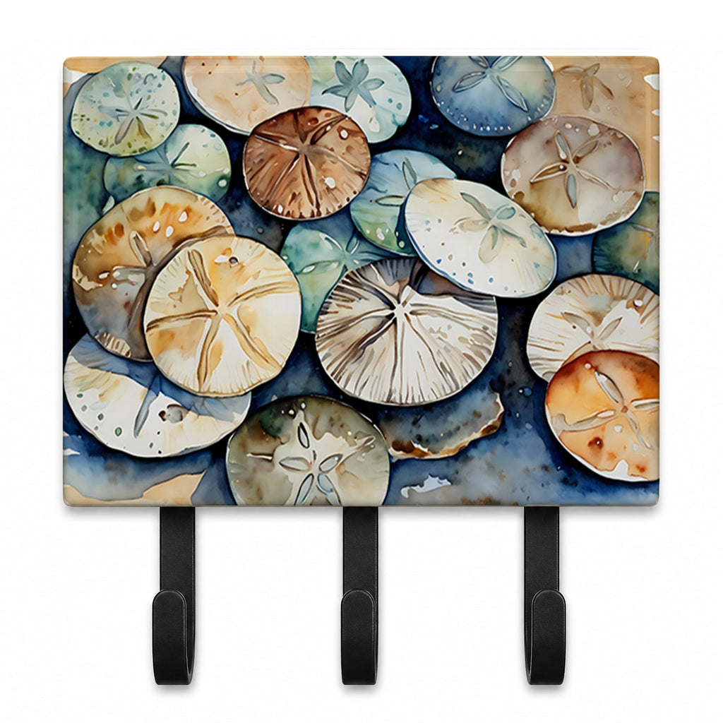 Sand Dollars Leash or Key Holder Wall Hooks, Coat Rack Wall Mount, for Hanging Keys, Towels, Aprons, Leashes