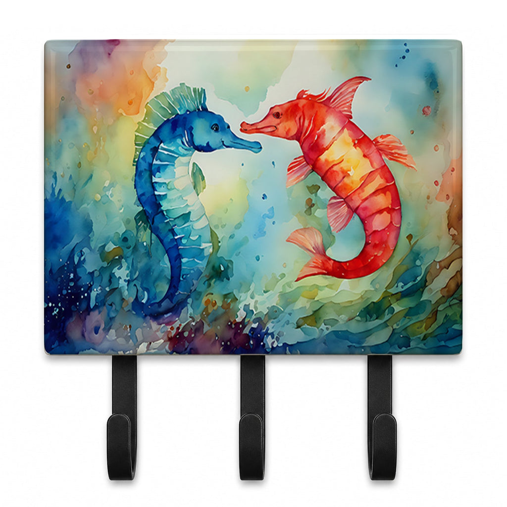 Seahorses Leash or Key Holder Wall Hooks, Coat Rack Wall Mount, for Hanging Keys, Towels, Aprons, Leashes