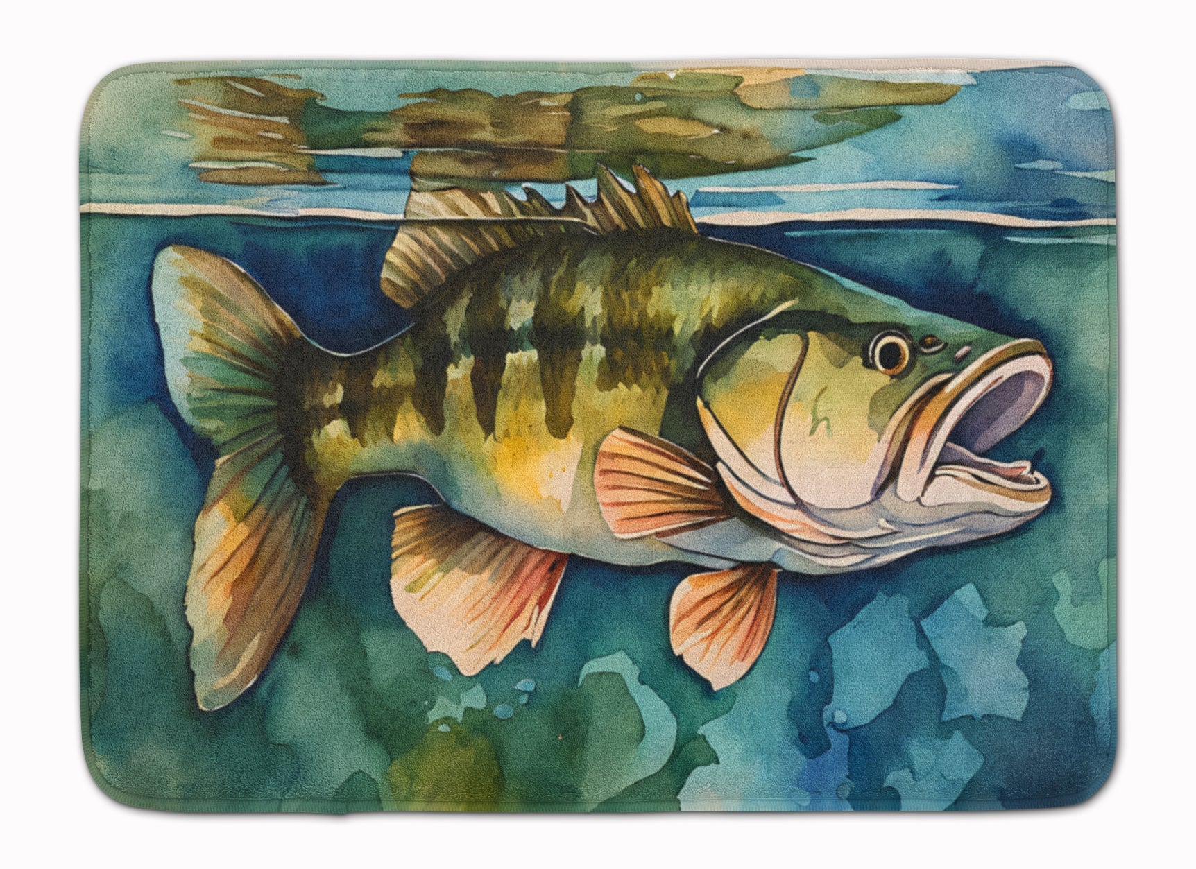 Smallmouth Bass Memory Foam Kitchen Mat Machine Washable Anti-Fatigue Cushion Comfort Bath or Kitchen Rug