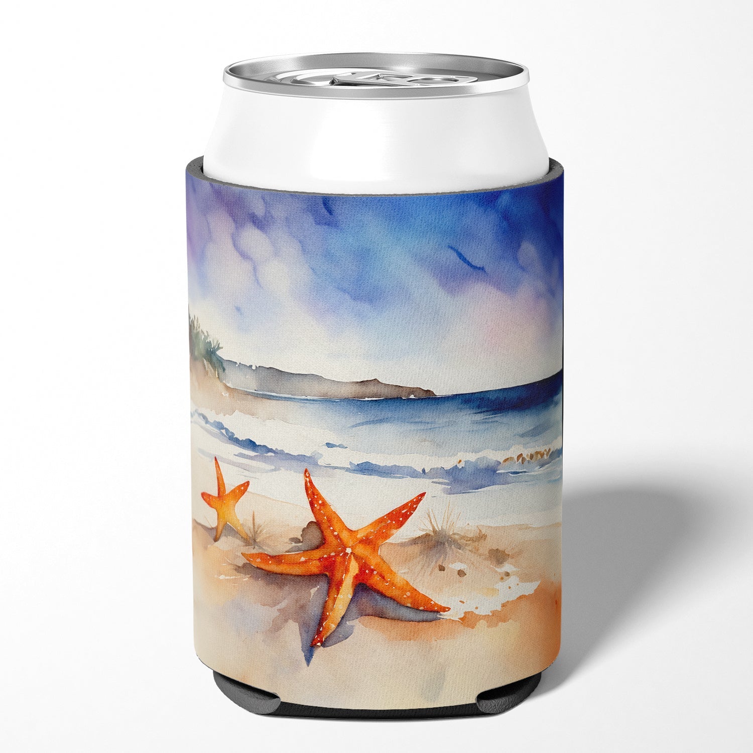 Starfish Can or Bottle Hugger Cooler Sleeve for Standard 12 oz Cans, Insulated Foam Beer & Soda Can Hugger Reusable