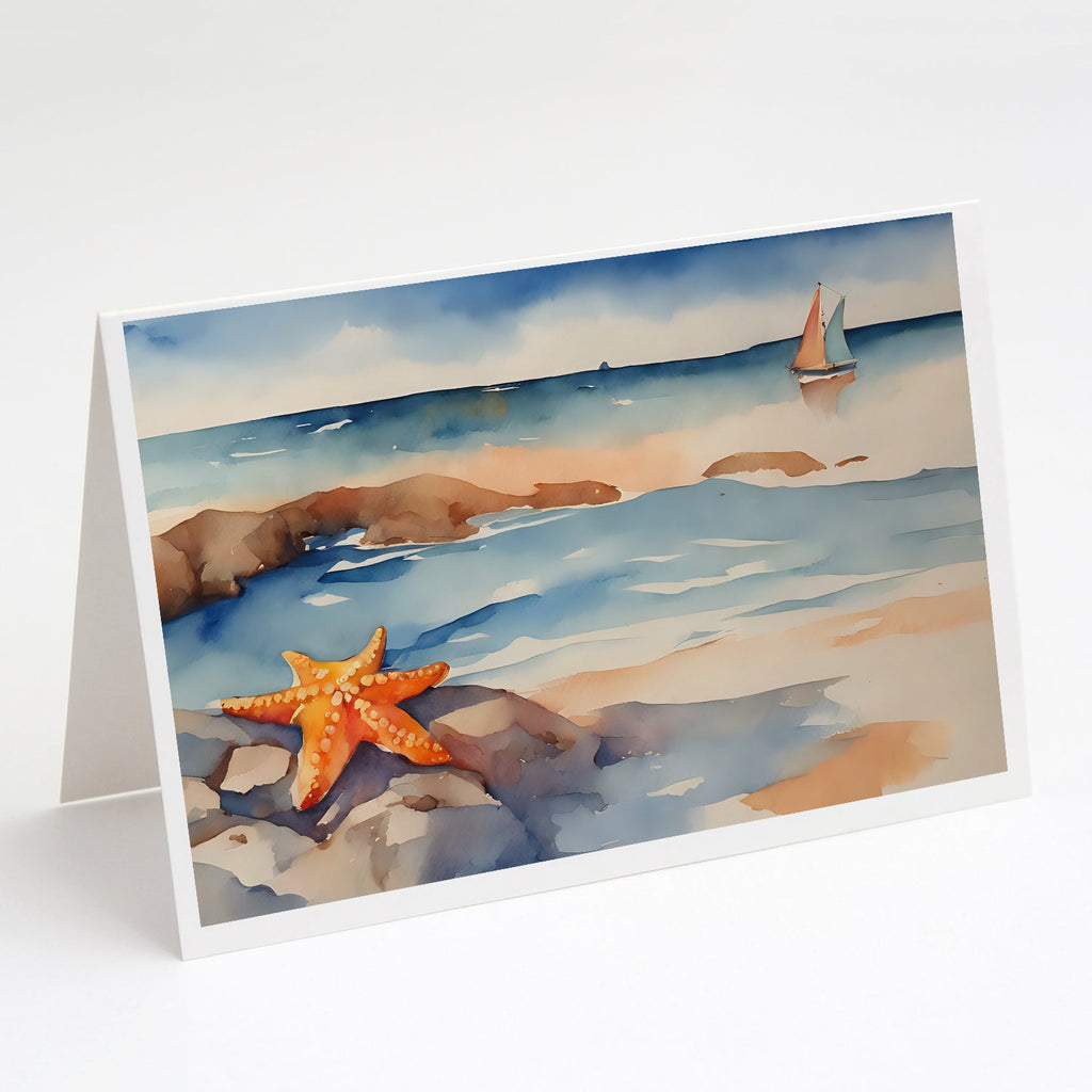 Starfish Greeting Cards Pack of 8 Blank Cards with Envelopes Whimsical A7 Size 5x7