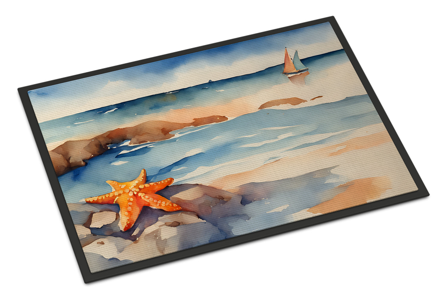 Starfish Doormat Indoor Outdoor 24H X 36W Front Door Mat Rugs for Entryway, Non Slip Washable Low Pile,