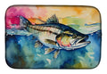 Striped Bass Dish Drying Mat Absorbent Dish Drying Mat Pad for Kitchen Counter Dish Drainer Mat for Countertop, 14 x 21", Multicolor