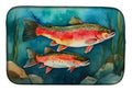Trout Dish Drying Mat Absorbent Dish Drying Mat Pad for Kitchen Counter Dish Drainer Mat for Countertop, 14 x 21", Multicolor