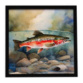 Trout Framed Metal Print Bathroom, Kitchen, Office, Home Decor Wall Art Ready to Hang, Square, 8X8