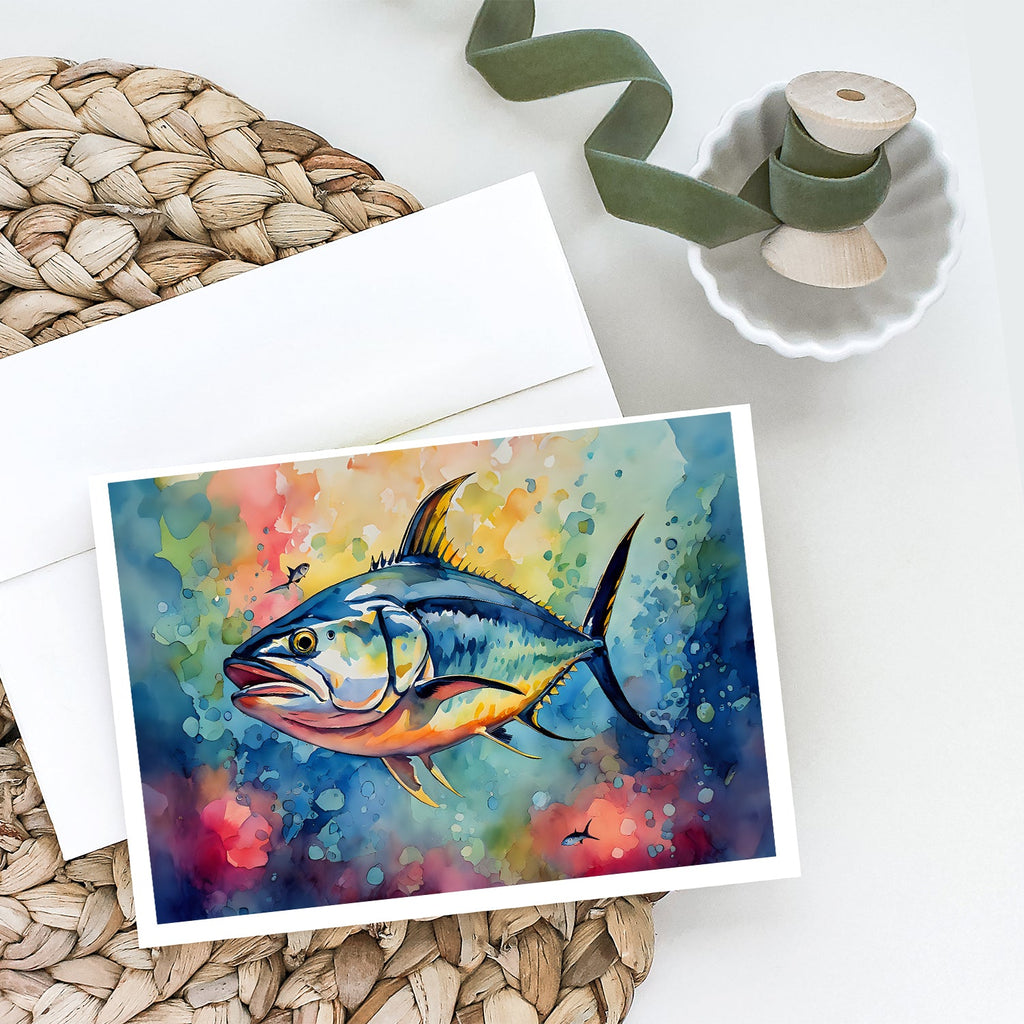 Yellowfin Tuna Greeting Cards Pack of 8 Blank Cards with Envelopes Whimsical A7 Size 5x7