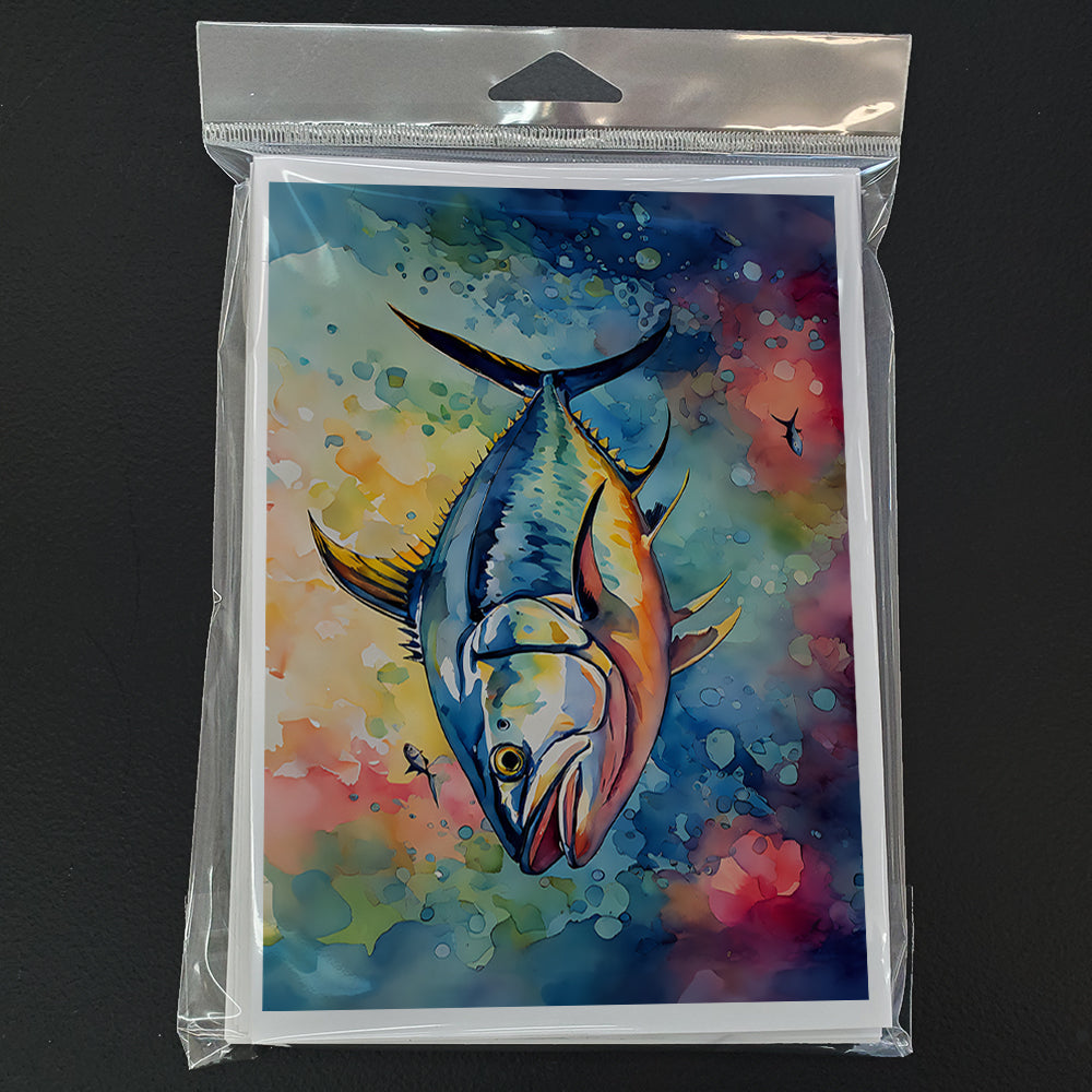 Yellowfin Tuna Greeting Cards Pack of 8 Blank Cards with Envelopes Whimsical A7 Size 5x7