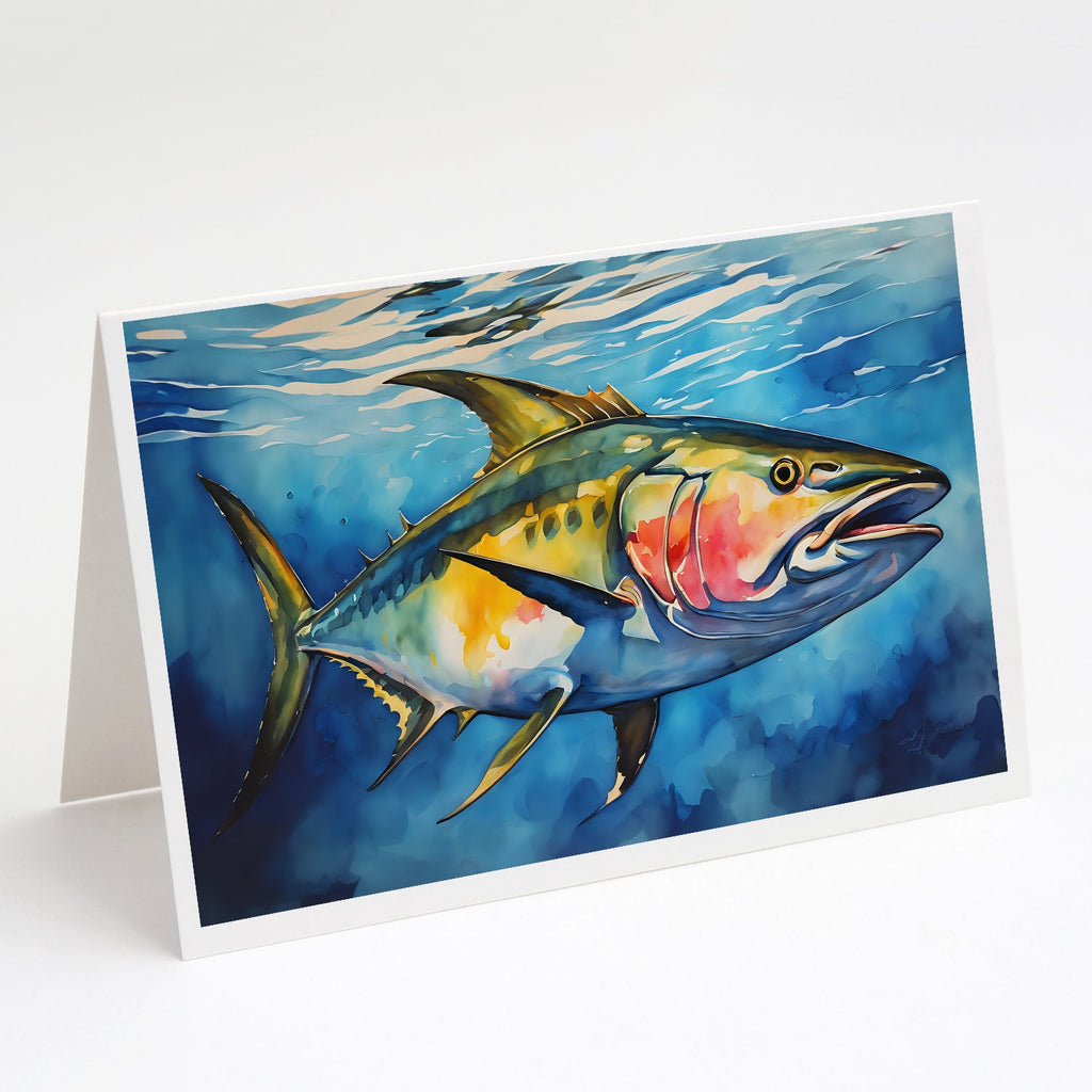 Yellowfin Tuna Greeting Cards Pack of 8 Blank Cards with Envelopes Whimsical A7 Size 5x7