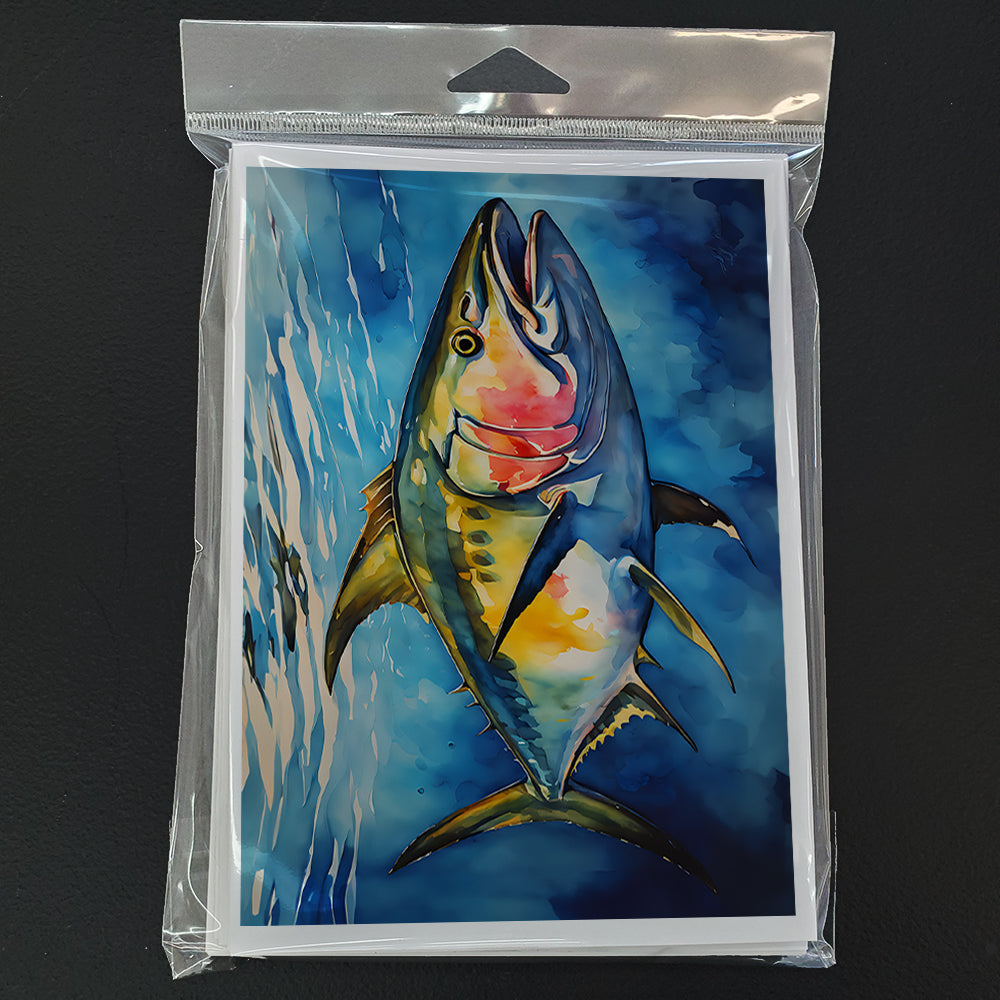 Yellowfin Tuna Greeting Cards Pack of 8 Blank Cards with Envelopes Whimsical A7 Size 5x7