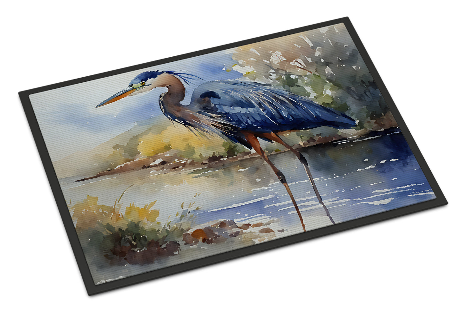 Blue Heron Doormat Indoor Outdoor 24H X 36W Front Door Mat Rugs for Entryway, Non Slip Washable Low Pile,