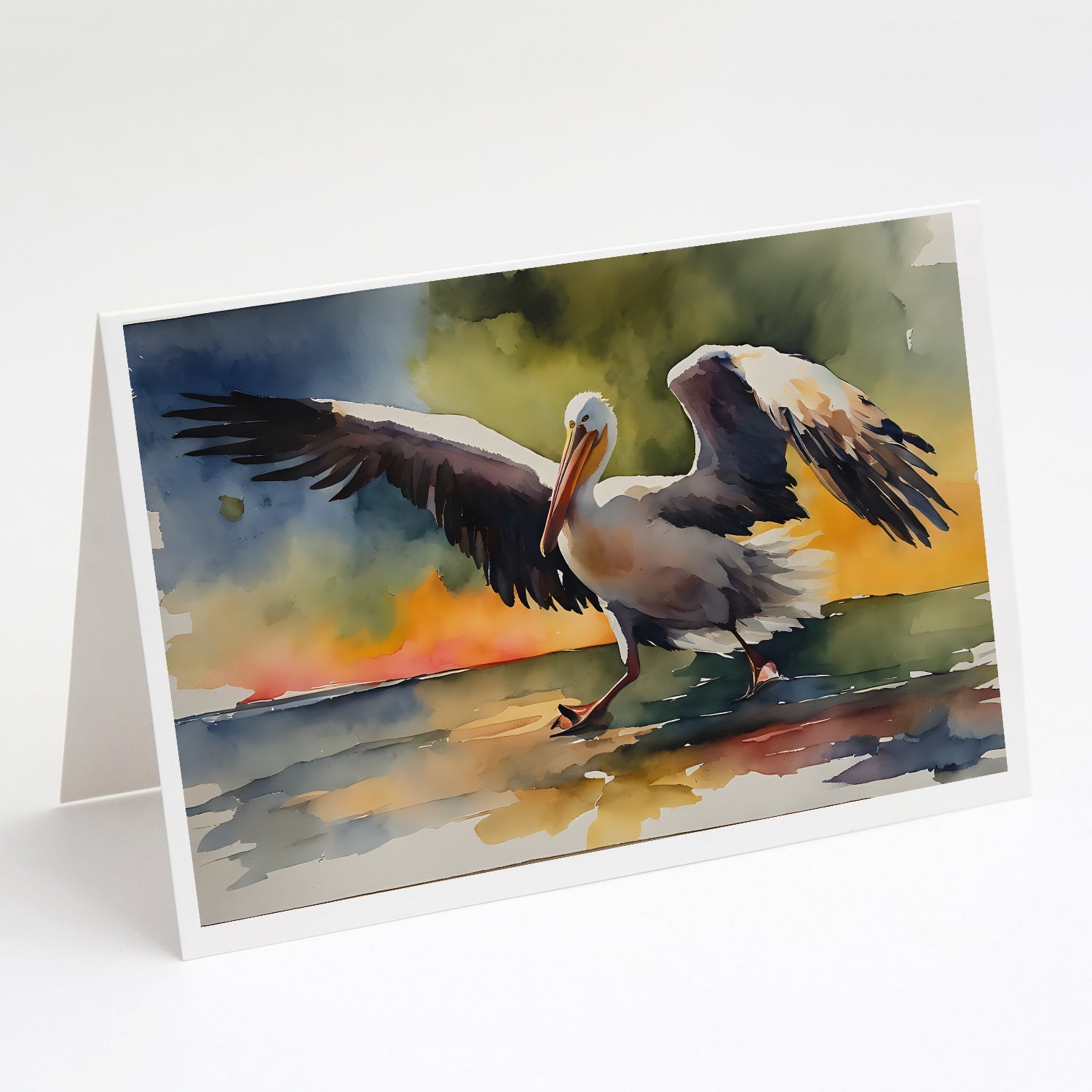 Pelican Greeting Cards Pack of 8 Blank Cards with Envelopes Whimsical A7 Size 5x7