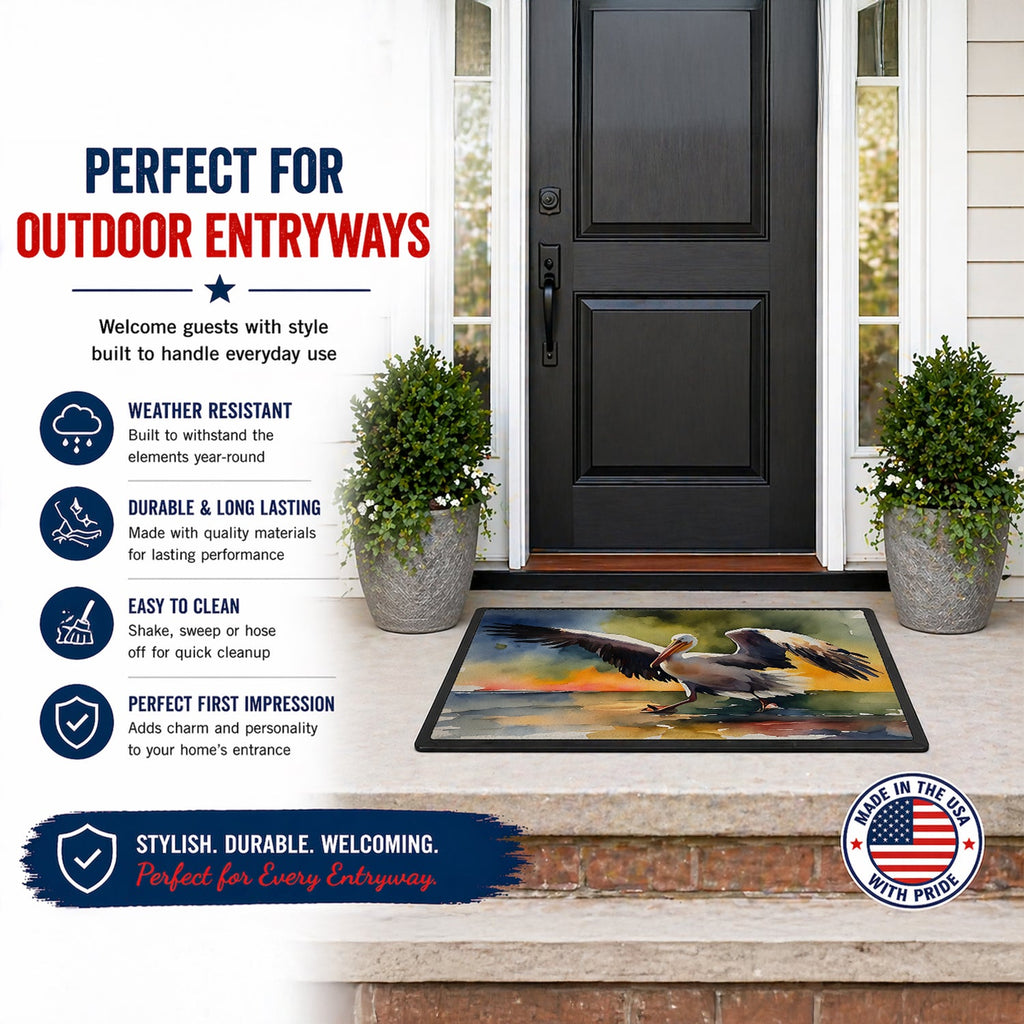 Pelican Doormat Indoor Outdoor 18H X 27W Front Door Mat Rugs for Entryway, Non Slip Washable