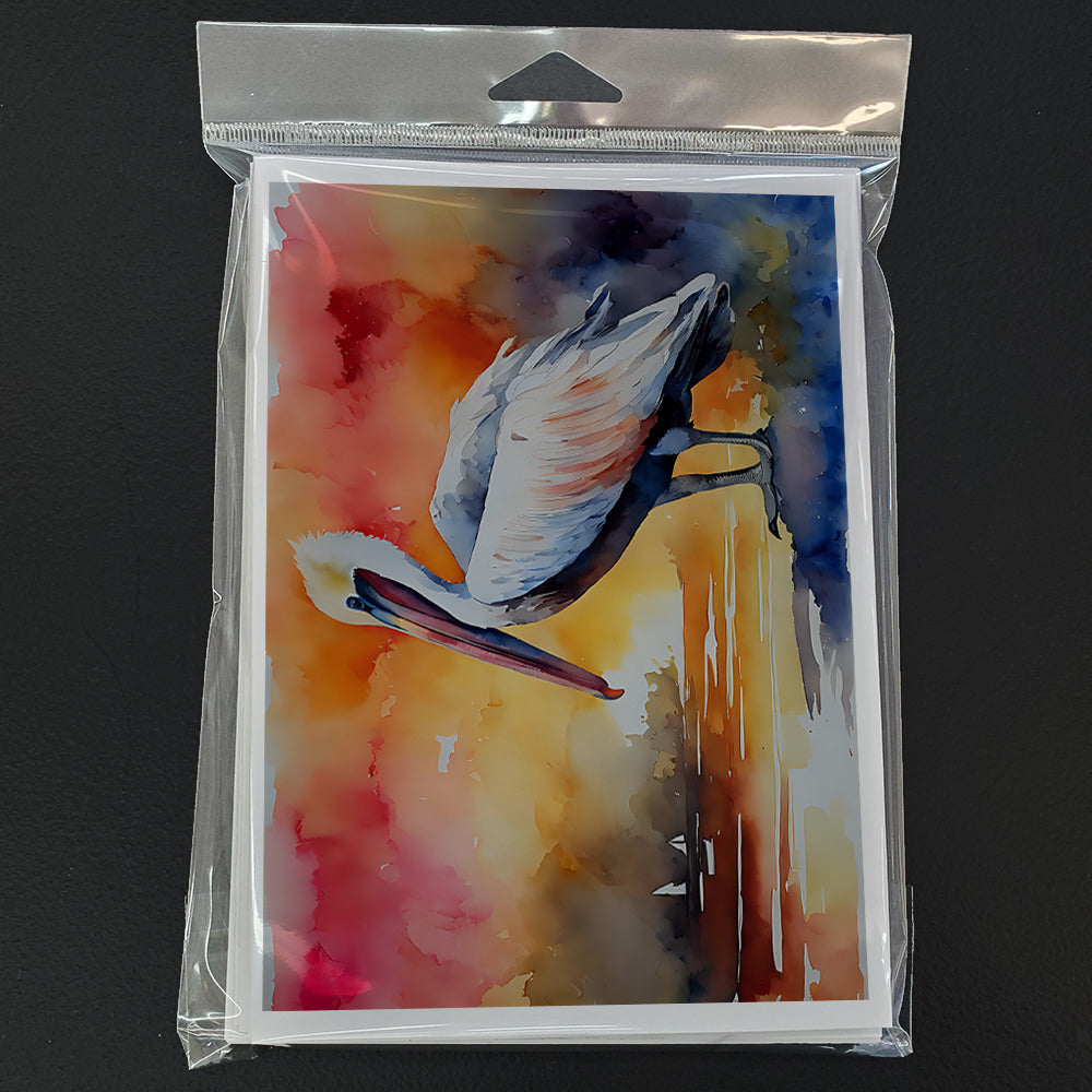 Pelican Greeting Cards Pack of 8 Blank Cards with Envelopes Whimsical A7 Size 5x7