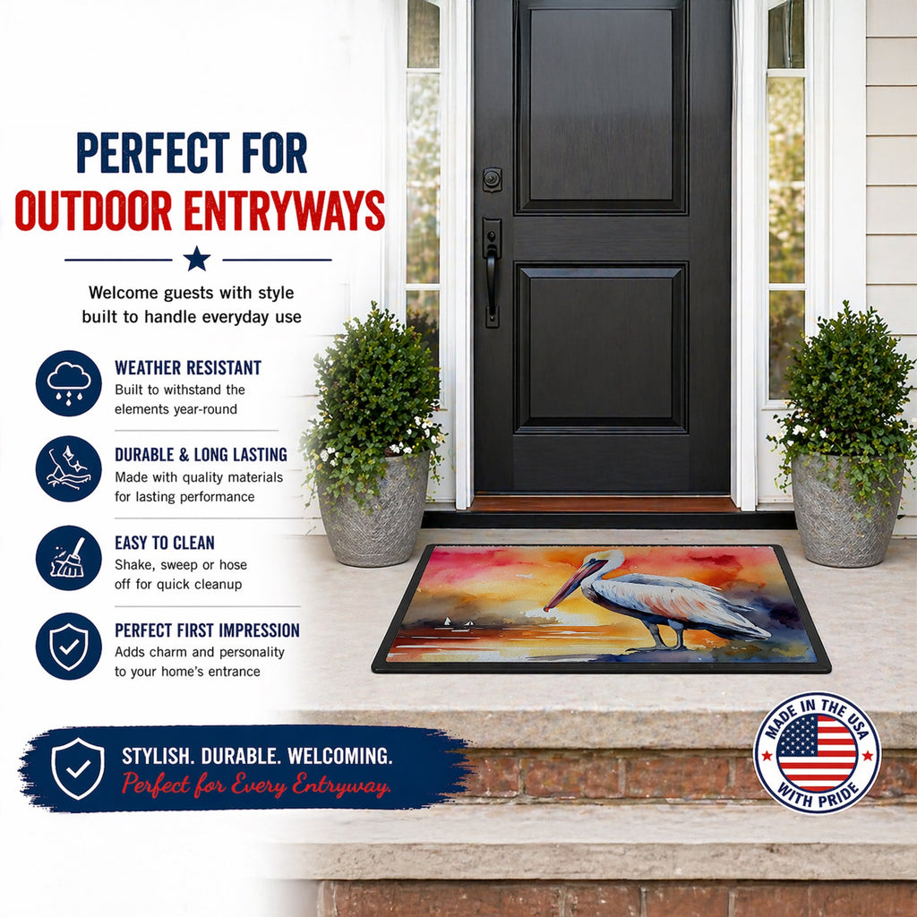 Pelican Doormat Indoor Outdoor 18H X 27W Front Door Mat Rugs for Entryway, Non Slip Washable