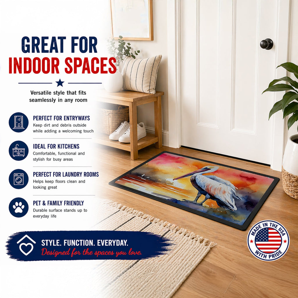 Pelican Doormat Indoor Outdoor 18H X 27W Front Door Mat Rugs for Entryway, Non Slip Washable