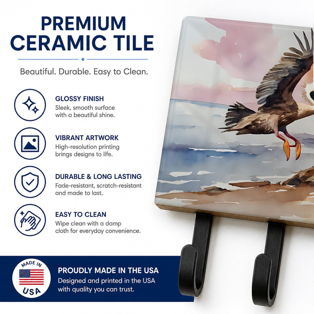 Pelican Leash or Key Holder Wall Hooks, Coat Rack Wall Mount, for Hanging Keys, Towels, Aprons, Leashes