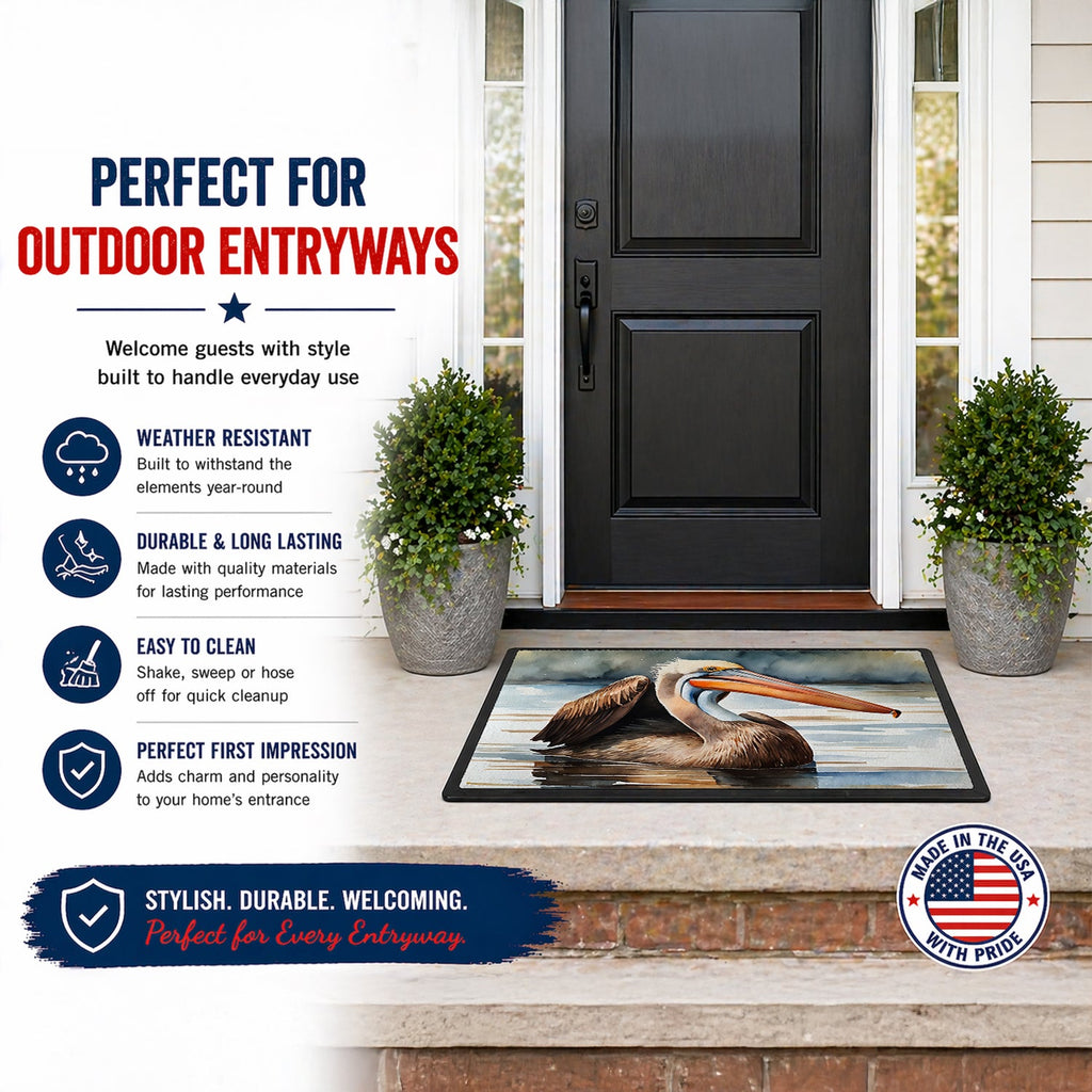 Pelican Doormat Indoor Outdoor 24H X 36W Front Door Mat Rugs for Entryway, Non Slip Washable Low Pile,