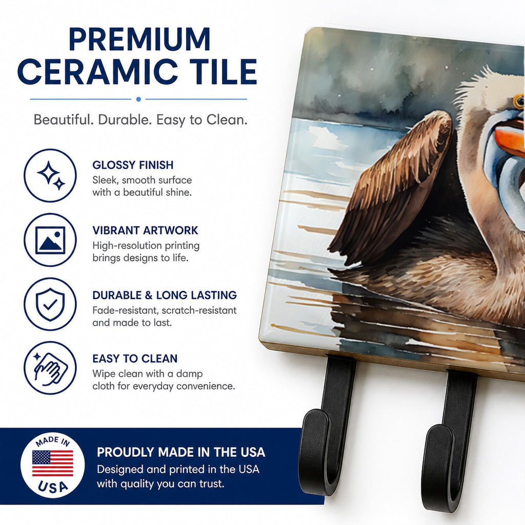Pelican Leash or Key Holder Wall Hooks, Coat Rack Wall Mount, for Hanging Keys, Towels, Aprons, Leashes