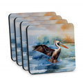 Pelican Foam Coasters Set of 4 Cup Coasters for Indoor Outdoor, Tabletop Protection, Anti Slip, Mouse pad Material