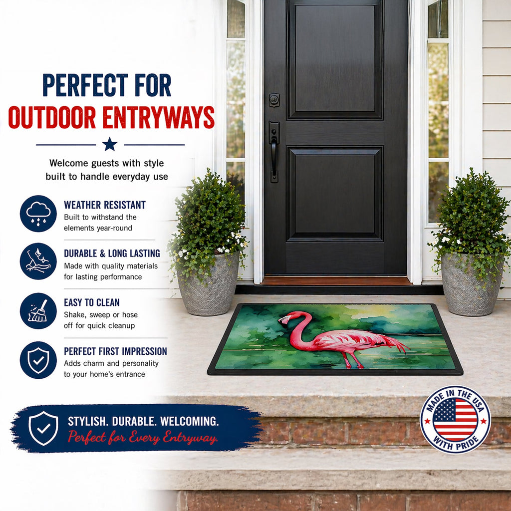 Flamingo Doormat Indoor Outdoor 18H X 27W Front Door Mat Rugs for Entryway, Non Slip Washable