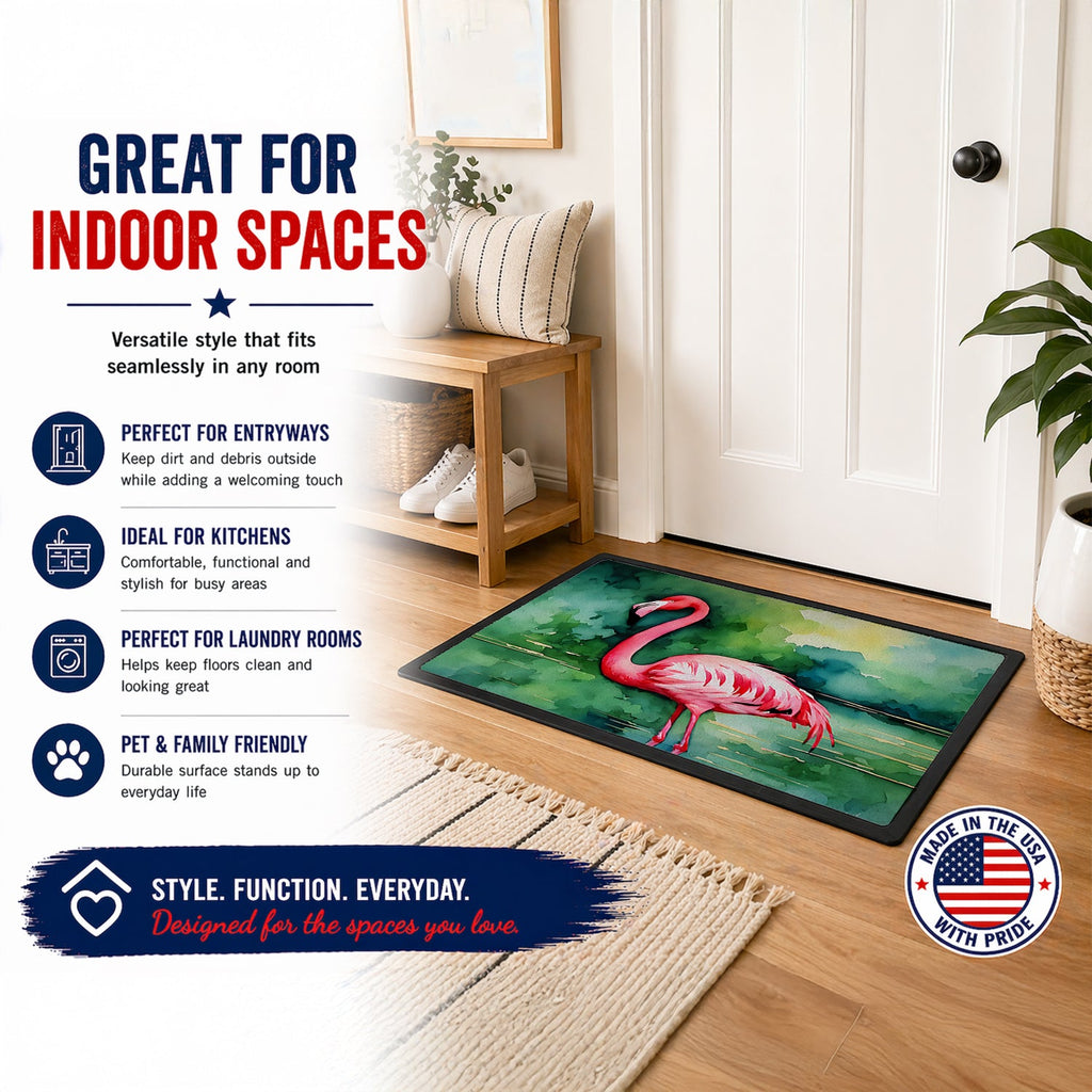 Flamingo Doormat Indoor Outdoor 18H X 27W Front Door Mat Rugs for Entryway, Non Slip Washable