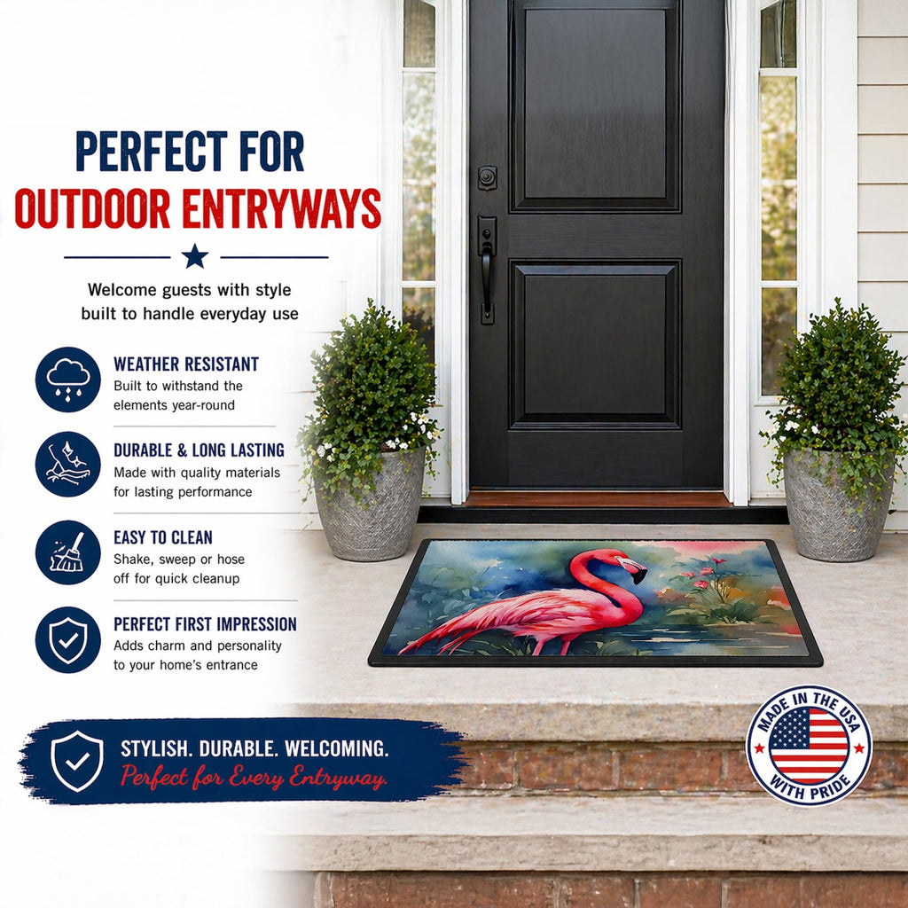 Flamingo Doormat Indoor Outdoor 18H X 27W Front Door Mat Rugs for Entryway, Non Slip Washable